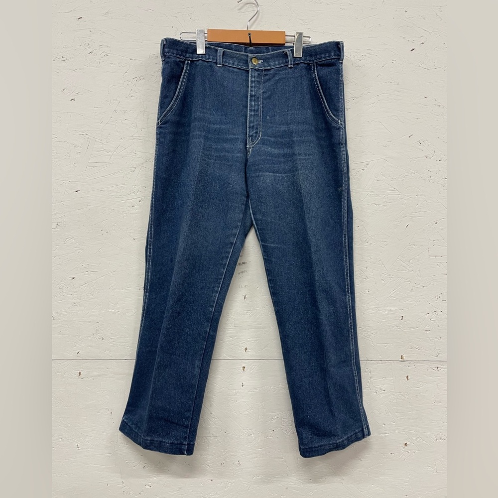 Vintage 80s Allegro Creased Denim Jeans, Size 34”
